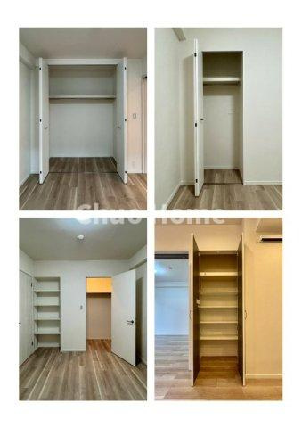 コスモ西大島グランステージ東棟の収納|居室にはクローゼットを完備し、自由度の高い家具の配置が叶うシンプルな空間です。お子様の成長と必要になる子供部屋を与えるにはぴったりの間取りですね。