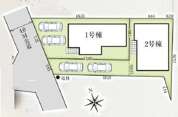 八王子市　中野町　新築一戸建て　２期の区画図|～周辺商業施設充実　カースペース２台あり便利です～