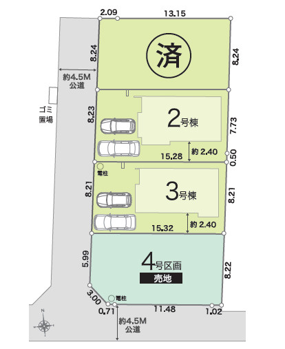 平塚市南金目第1期　新築戸建　全4棟3号棟の区画図