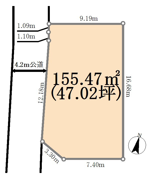 東松山市松葉町４丁目3595-72の一部ほか 土地47坪の土地図