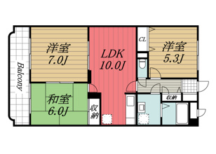 【間取り】 | エメロード長沼