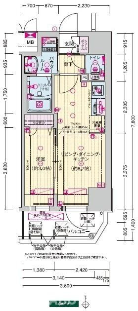 プレサンス天王寺デルニエの間取り