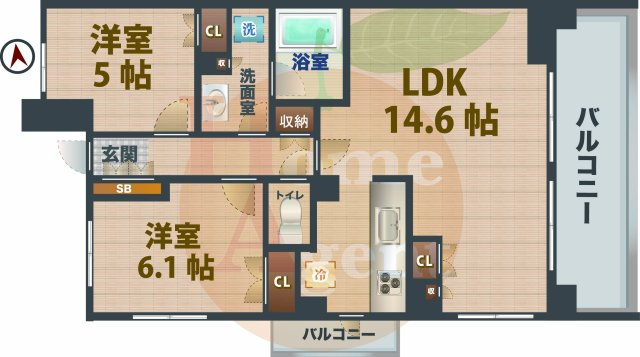 【間取り】 | パークハウス杉並高井戸 | 2LDKのお部屋です。