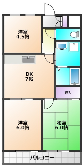 ウエストエンドBの間取り