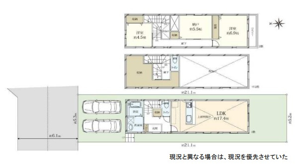 須磨区北須磨４丁目B号棟　新築戸建ての間取り|中2階の収納部屋があり、荷物が多くなるファミリーにおすすめ！