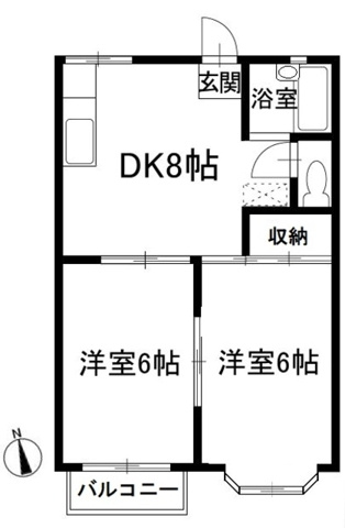 犬竹ハイツの間取り