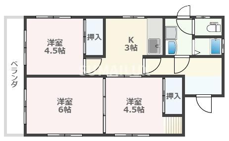 西田貸家の間取り