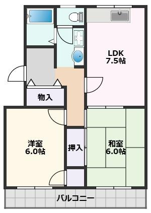 【間取り】 | カーサ南茨木１