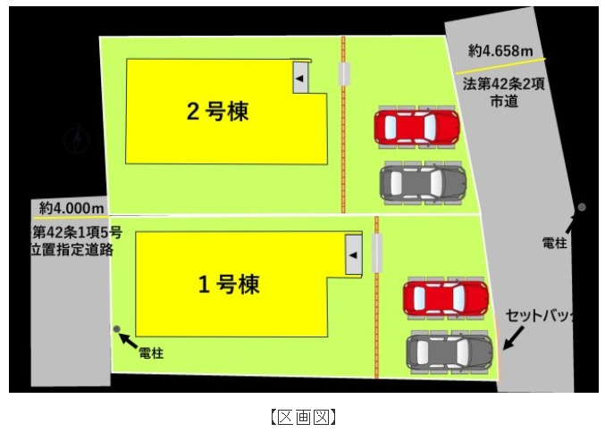 熊本市南区良町１丁目の新築一戸建の区画図