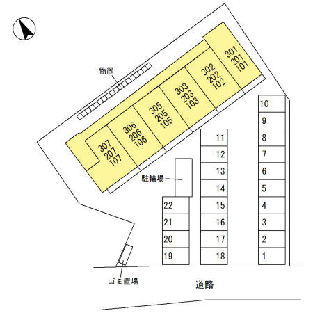 アクシア西本町の区画図