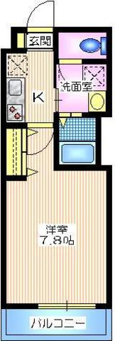 メゾン　プレジールの間取り|２Ｆ南向き　ゆとりある洋室７．８帖