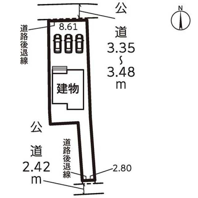 仲介手数料無料）一宮市北方町中屋敷第２・１号棟の区画図| 