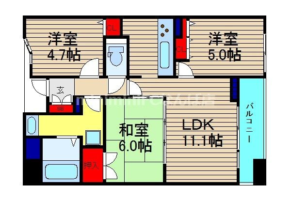 アーデンタワー新町の間取り