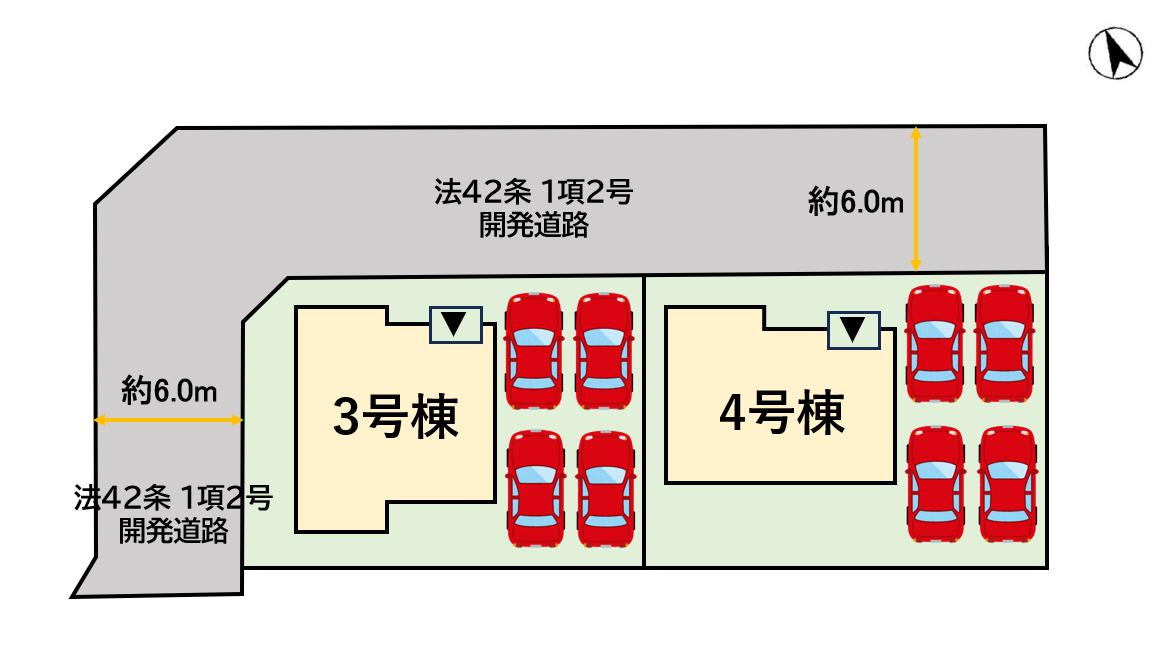 久留米市荒木町白口の新築一戸建の区画図