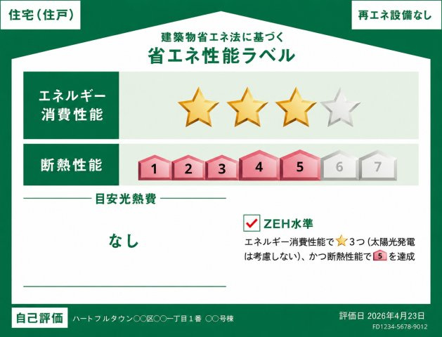 立川市一番町3丁目　新築戸建全1棟の省エネ性能ラベル