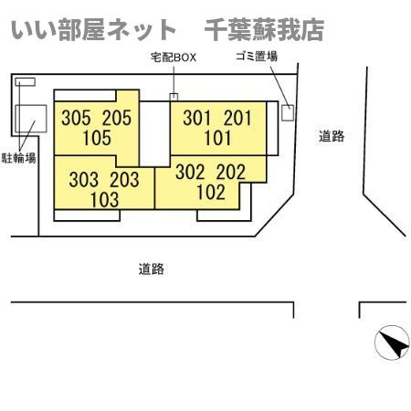 (仮称)D-ROOM神明町Ⅱ Bの区画図