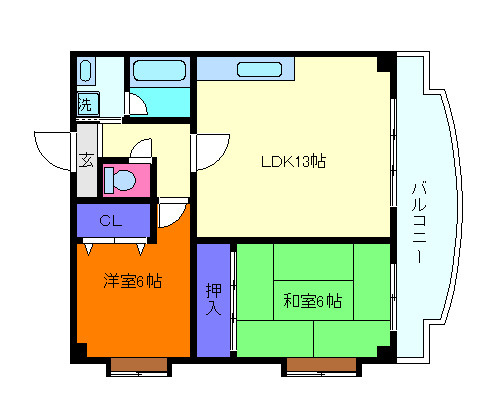 ハイネス岡本の間取り