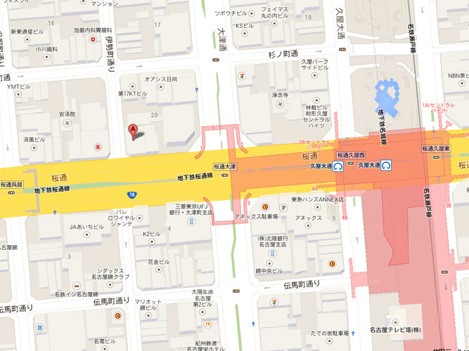 桜通大津中駒ビルの地図