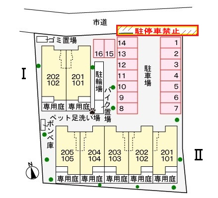 ラフィーネ草花Ⅰの区画図