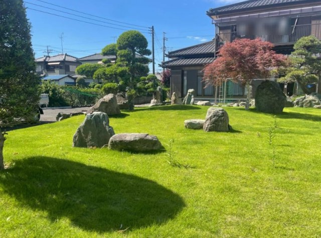 茂原市八幡原　中古戸建の庭|敷地約202坪付属建物倉庫付き日本庭園 都市ガス 閑静な立地ユニットバス・システムキッチン駐車4台可