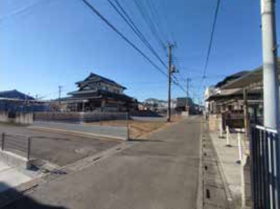 敷地面積37.43坪　売地　ふじみ野市仲二丁目の前面道路含む現地写真|西側約5.94ｍ公道、北側約4.05ｍ公道、東側約4.2ｍ私道(通行不可）
日当たり良好です♪