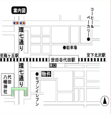 世田谷代田駅前ビルの地図
