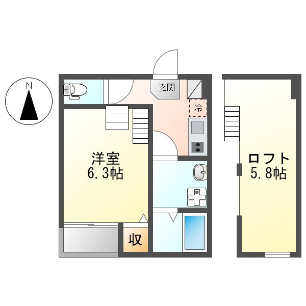 名古屋市南区駈上２丁目のアパートの間取り