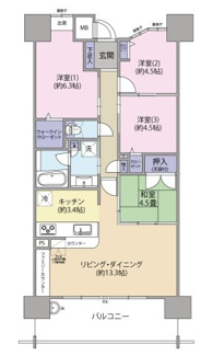 【間取り】 | ヴェルディ広本町 | 4LDK　ウォークインクローゼット有り　フルフラット設計
