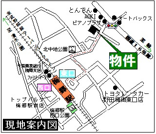 【地図】 | 千葉県野田市山崎の土地 | 千葉県野田市山崎の土地（売地）：最寄駅の東武野田線「梅郷駅」徒歩5分からの地図
