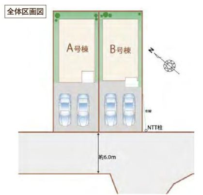 仲介手数料無料　ハートフルタウン所沢中新井22期・新築全2棟の区画図