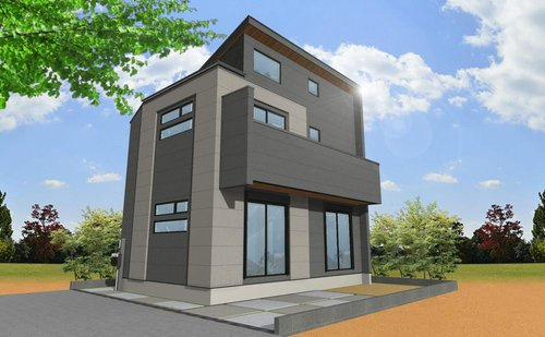 東久留米市南沢4丁目　モデル棟　限定１棟の外観パース|洗練された外観デザインが街並みに映える限定1棟。