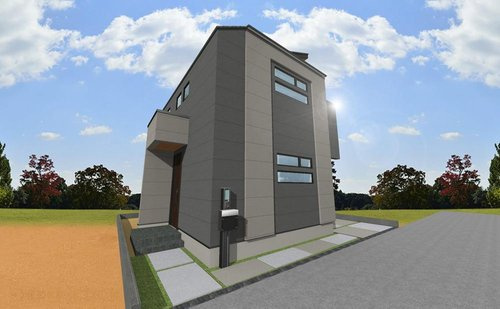東久留米市南沢4丁目　モデル棟　限定１棟の外観パース|シンプルながら存在感のある外観が、毎日の暮らしを特別なものにします。
