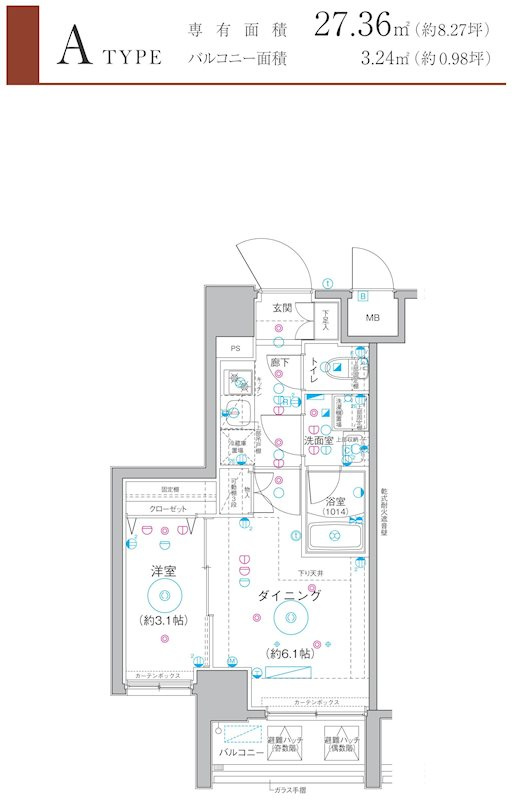 Le'a横濱阪東橋参番館の間取り