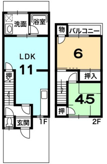 【間取り】 | 修学院登り内町　中古テラスハウス（リフォーム歴あり）