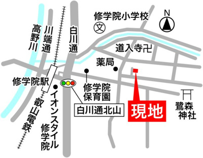 【地図】 | 修学院登り内町　中古テラスハウス（リフォーム歴あり）