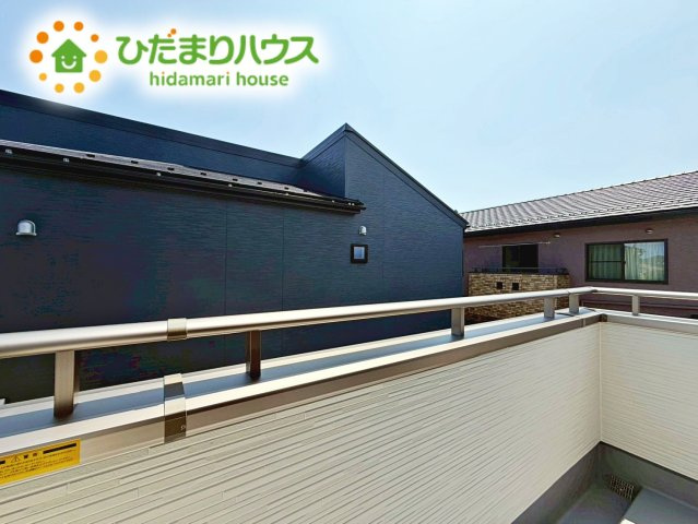 いわき市久ノ浜町第4　新築戸建　1号棟のバルコニー|ワイドなバルコニーで、ご家族全員のお洋服もらくらく干せちゃいます( *´艸｀)