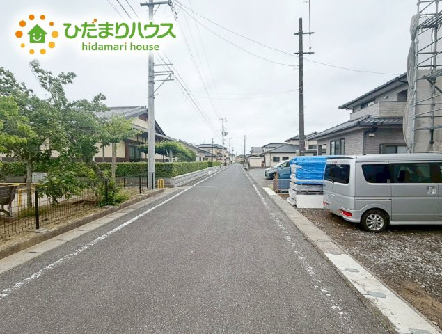 いわき市久ノ浜町第4　新築戸建　1号棟の前面道路含む現地写真|小中学校が近く、お子様の通学も安心♪