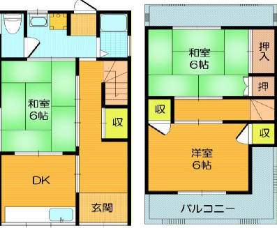 守口市梶町戸建の間取り