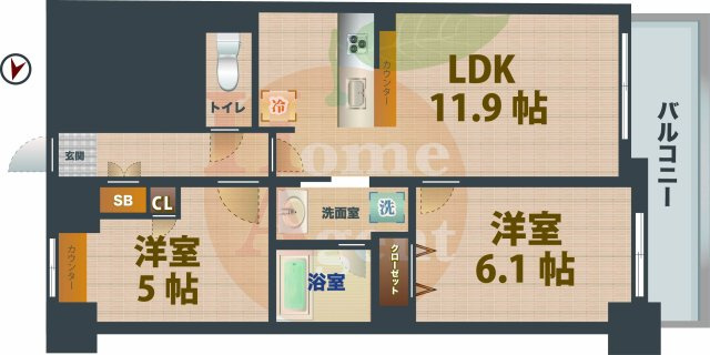 【間取り】 | クレッセント高円寺 | 2LDKのお部屋です。