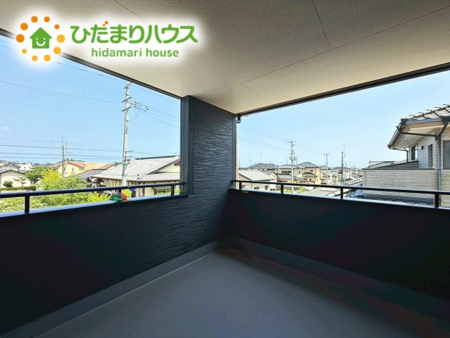 いわき市久之浜町第4　新築戸建　2号棟のバルコニー|広々としたバルコニー。お洗濯物もぜーんぶ干せちゃいます！！