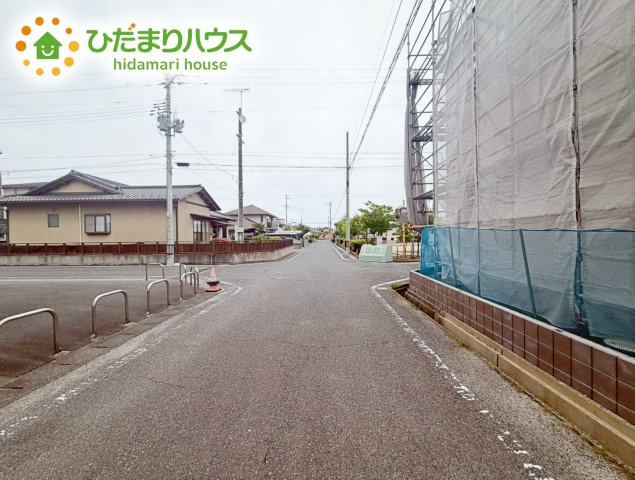 いわき市久之浜町第4　新築戸建　2号棟の前面道路含む現地写真|小中学校まで、それぞれ徒歩10分圏内！公園も近く子育て環境良好です(^^)/