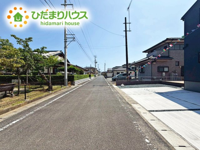 いわき市久之浜町第4　新築戸建　2号棟の前面道路含む現地写真|小中学校まで、それぞれ徒歩10分圏内！公園も近く子育て環境良好です(^^)/
