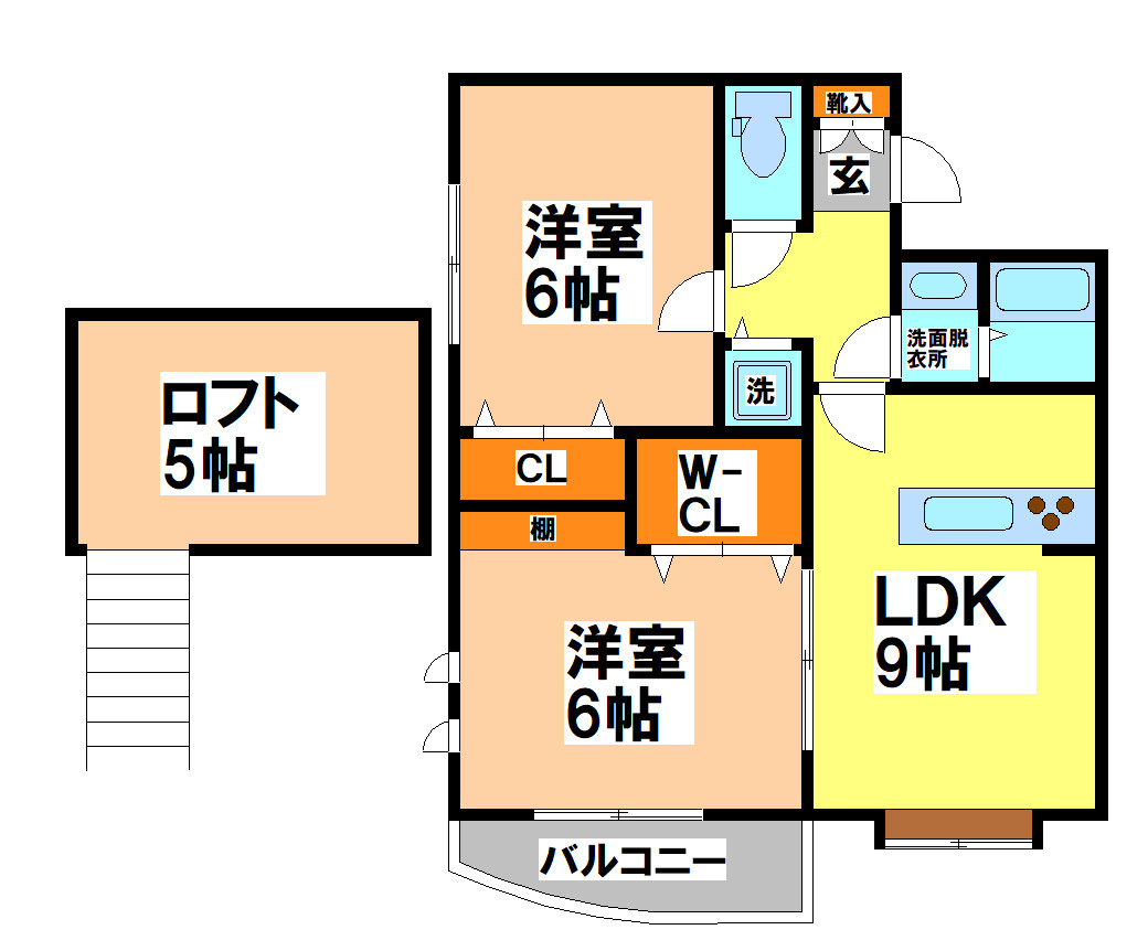 三鷹市牟礼６丁目のアパートの間取り