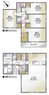【間取り】 | 【仲介手数料無料！！】八王子市中山　新築戸建て（全3棟）1号棟　3480万円 | 1号棟間取図