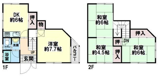 常松1丁目の間取り|4DK+車庫付き