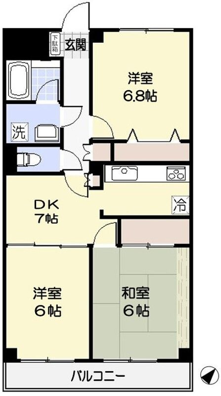 ペアヒルズ大野の間取り