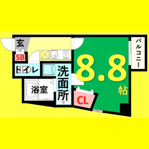 スカイコート葵　名古屋市賃貸　仲介手数料無料の間取り