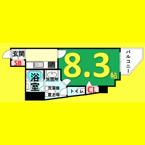 スカイコート葵　名古屋市賃貸　仲介手数料無料の間取り