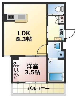 メゾン・ドゥ・アッシュ市川Ⅱの間取り