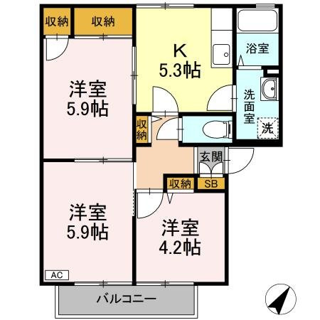 エクセル岸Bの間取り